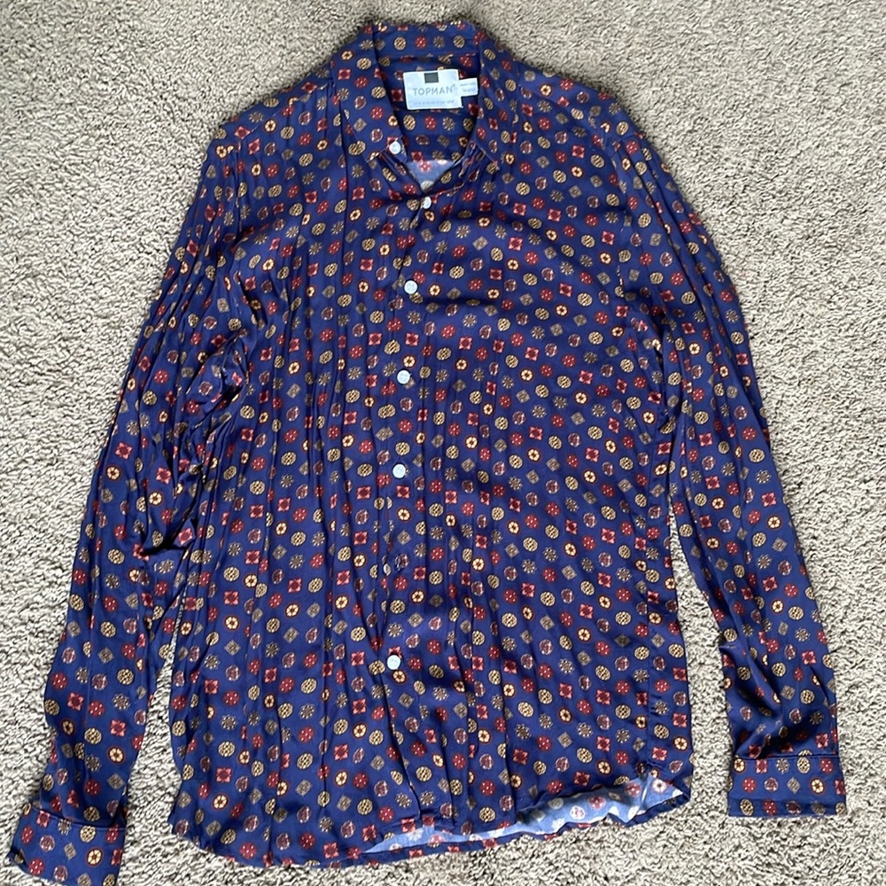 Topman Topshop Patterned Button Up Shirt